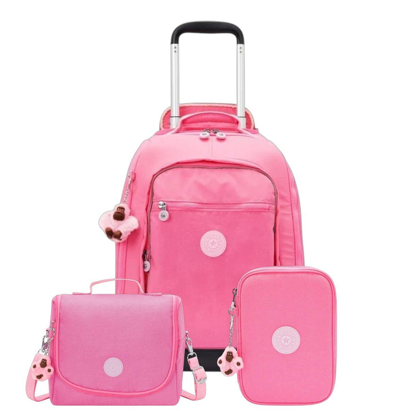 Kit Kipling Mochila, Lancheira e Estojo Glitter